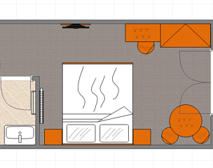 Doppelbettzimmer mit Balkon