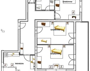 Apartment, shower and bath tub, 3 bed rooms